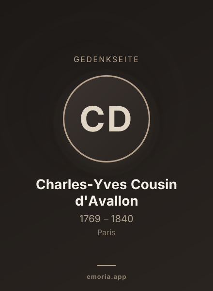 Gedenkportrait von Charles-Yves Cousin d'Avallon