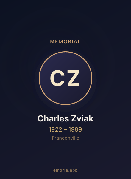 Memorial portrait of Charles Zviak