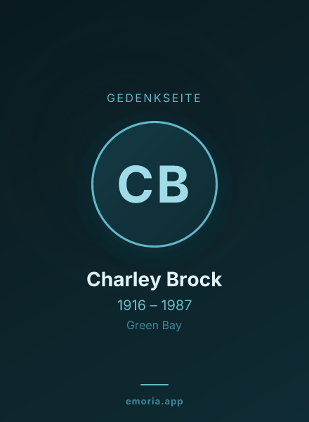 Gedenkportrait von Charley Brock