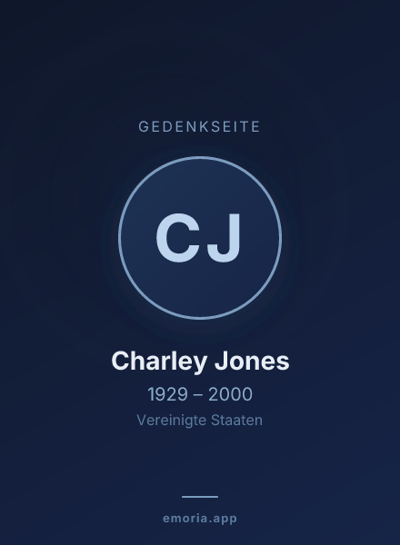 Gedenkportrait von Charley Jones