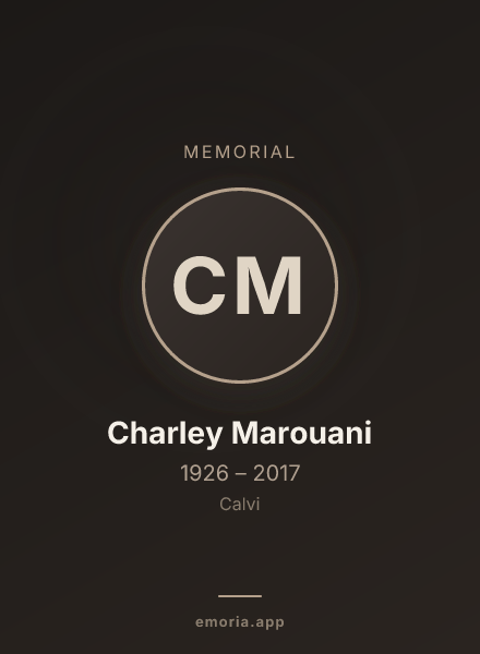 Memorial portrait of Charley Marouani