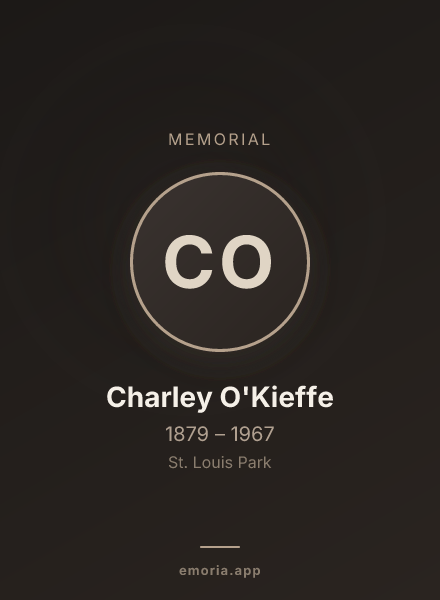 Memorial portrait of Charley O'Kieffe
