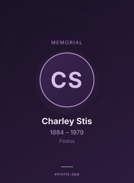 Memorial portrait of Charley Stis