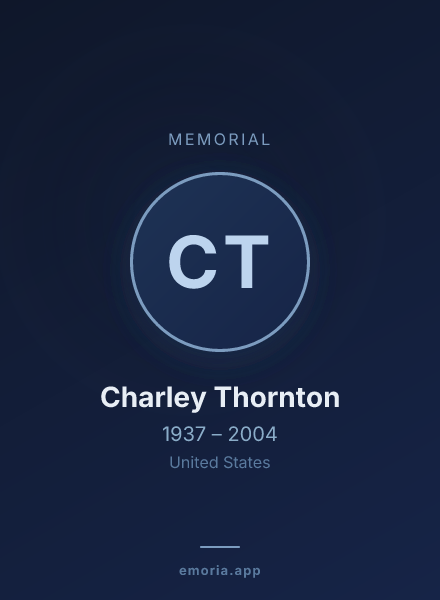 Memorial portrait of Charley Thornton