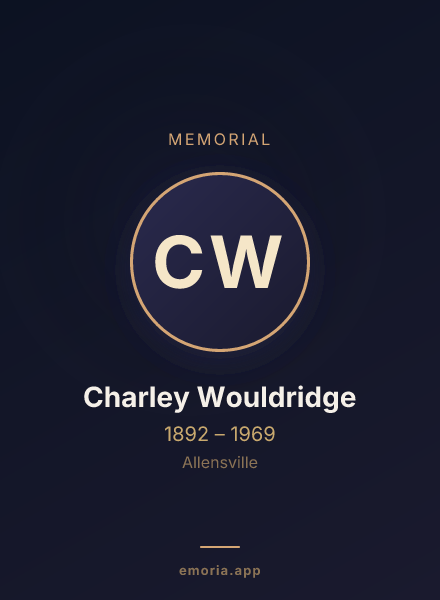 Memorial portrait of Charley Wouldridge