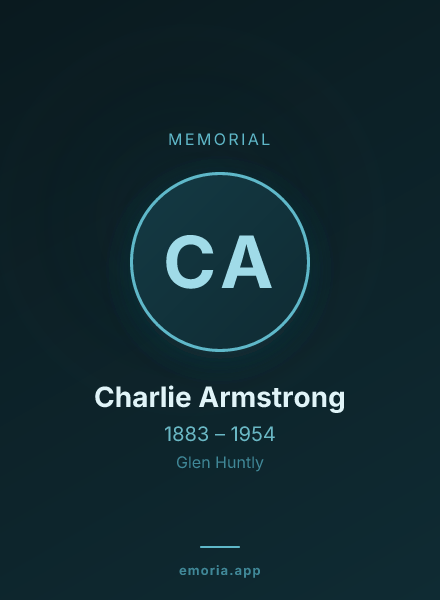 Memorial portrait of Charlie Armstrong