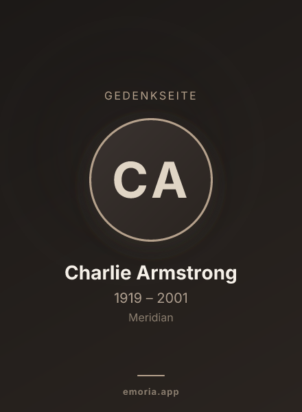 Gedenkportrait von Charlie Armstrong