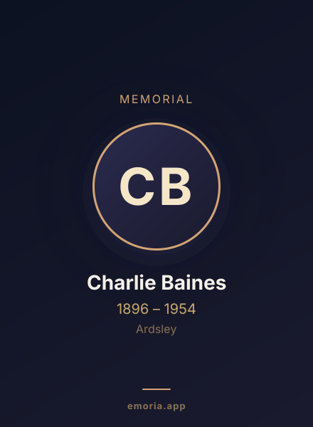 Memorial portrait of Charlie Baines