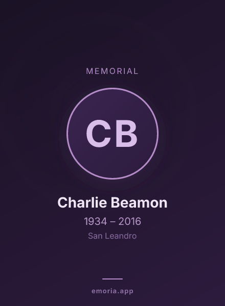 Memorial portrait of Charlie Beamon