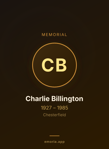Memorial portrait of Charlie Billington