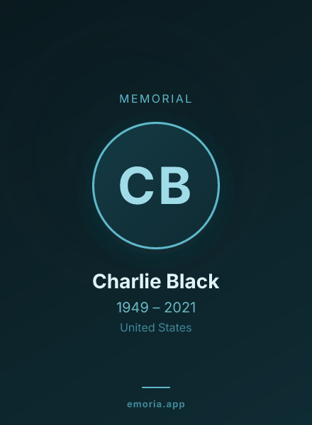 Memorial portrait of Charlie Black