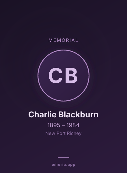 Memorial portrait of Charlie Blackburn