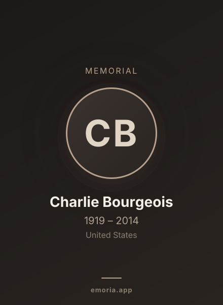 Memorial portrait of Charlie Bourgeois