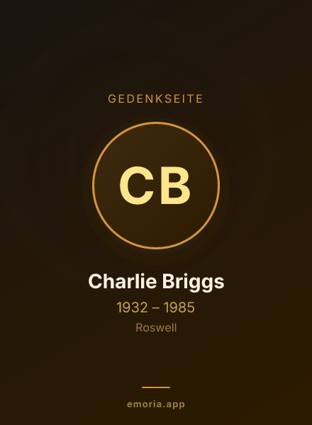 Gedenkportrait von Charlie Briggs