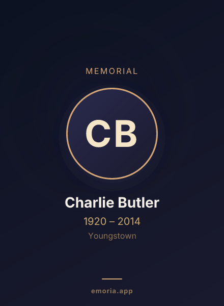 Memorial portrait of Charlie Butler
