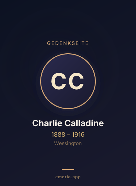 Gedenkportrait von Charlie Calladine