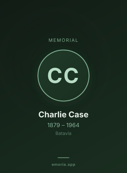 Memorial portrait of Charlie Case