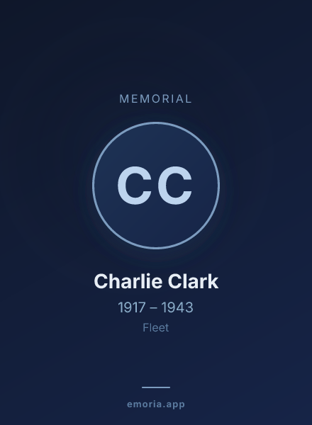 Memorial portrait of Charlie Clark