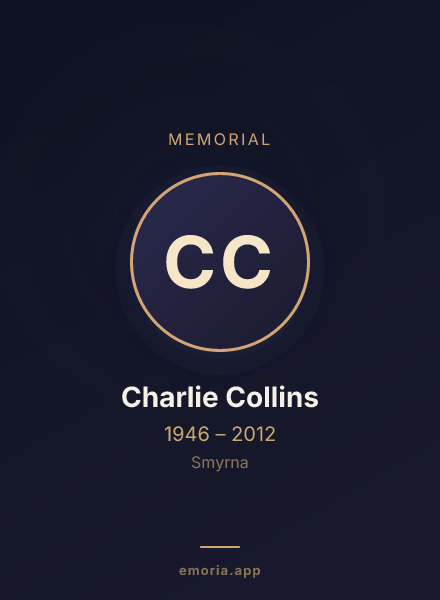 Memorial portrait of Charlie Collins