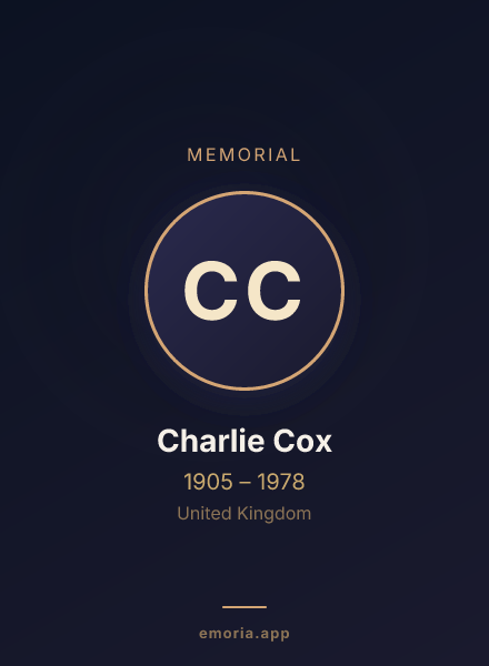Memorial portrait of Charlie Cox