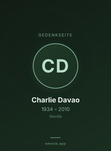 Gedenkportrait von Charlie Davao