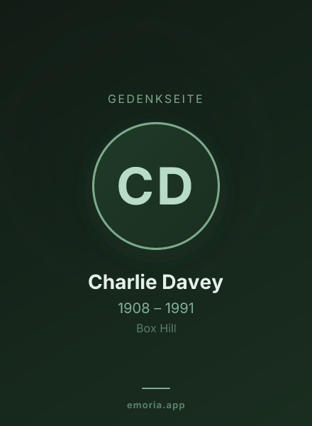Gedenkportrait von Charlie Davey