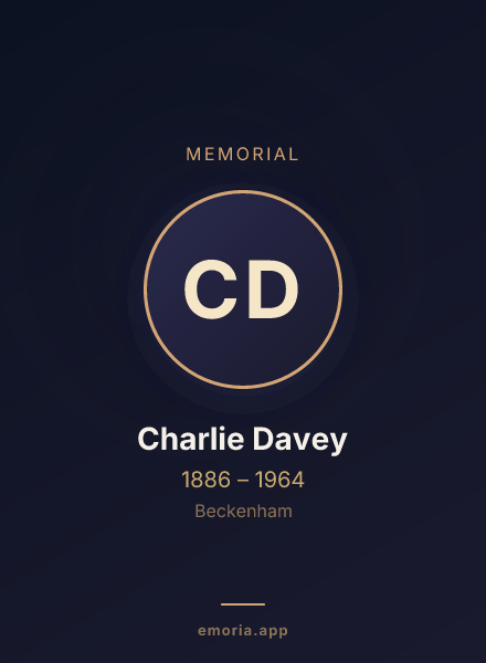 Memorial portrait of Charlie Davey