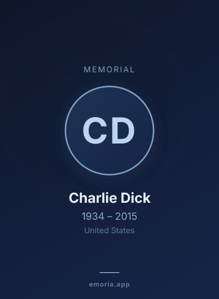 Memorial portrait of Charlie Dick