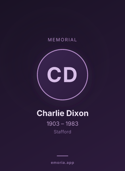 Memorial portrait of Charlie Dixon