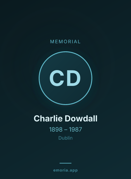 Memorial portrait of Charlie Dowdall