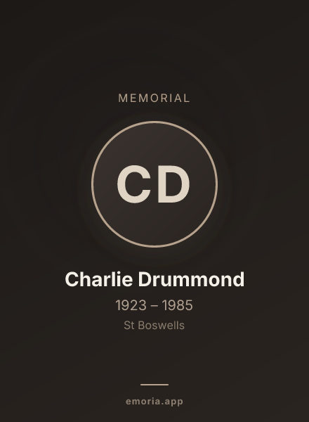 Memorial portrait of Charlie Drummond
