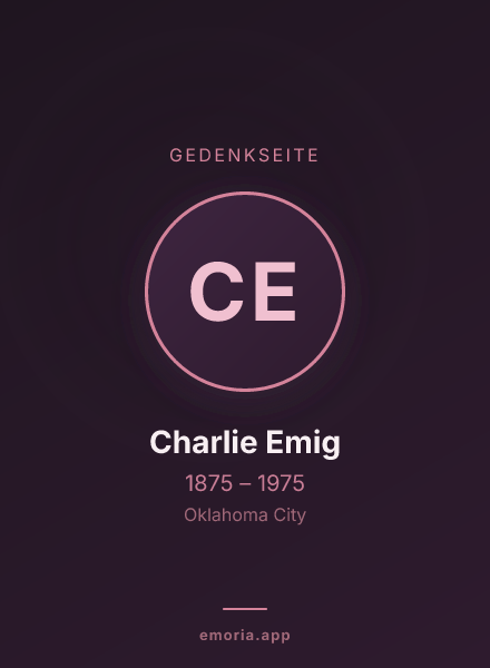Gedenkportrait von Charlie Emig