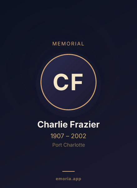 Memorial portrait of Charlie Frazier