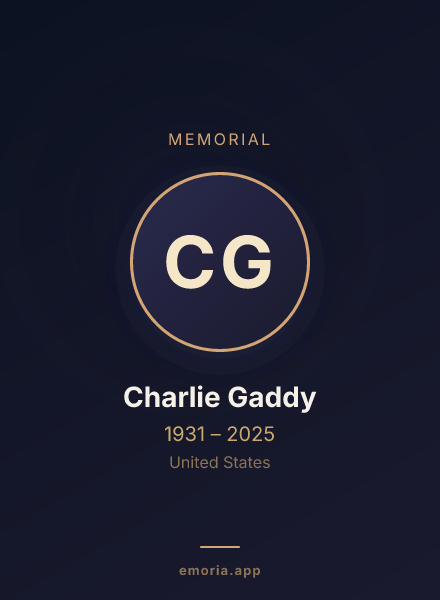 Memorial portrait of Charlie Gaddy