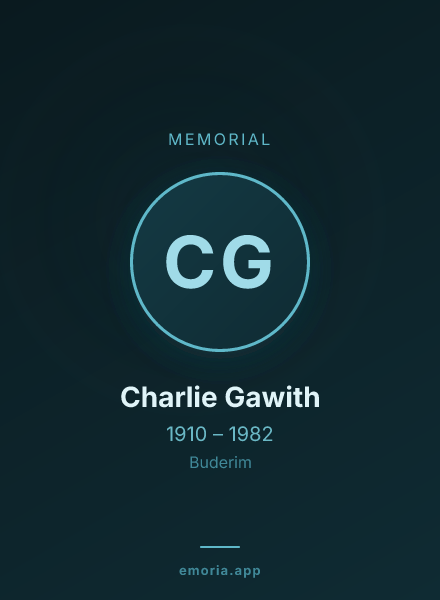 Memorial portrait of Charlie Gawith