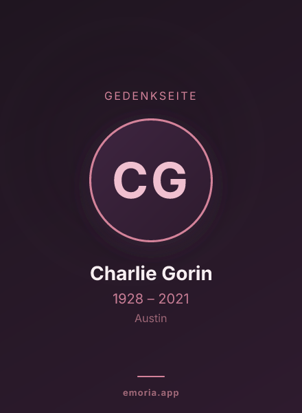 Gedenkportrait von Charlie Gorin