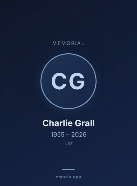 Memorial portrait of Charlie Grall