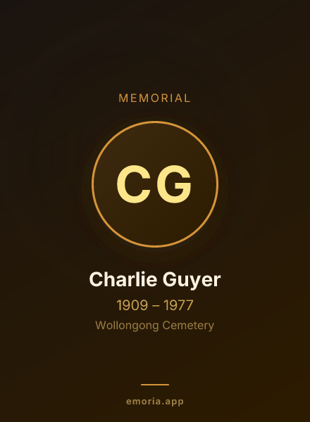 Memorial portrait of Charlie Guyer