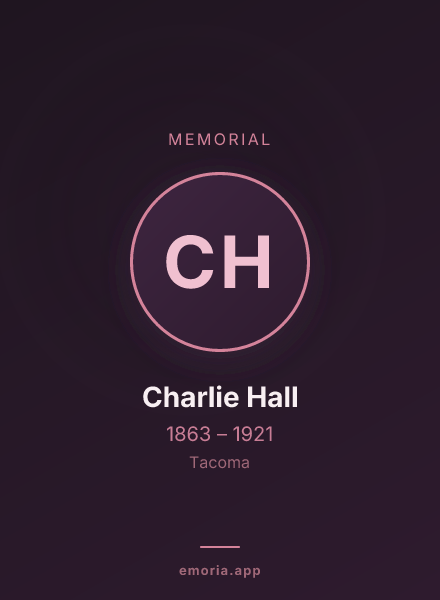 Memorial portrait of Charlie Hall