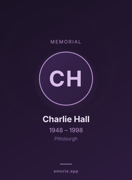 Memorial portrait of Charlie Hall