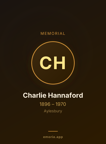 Memorial portrait of Charlie Hannaford