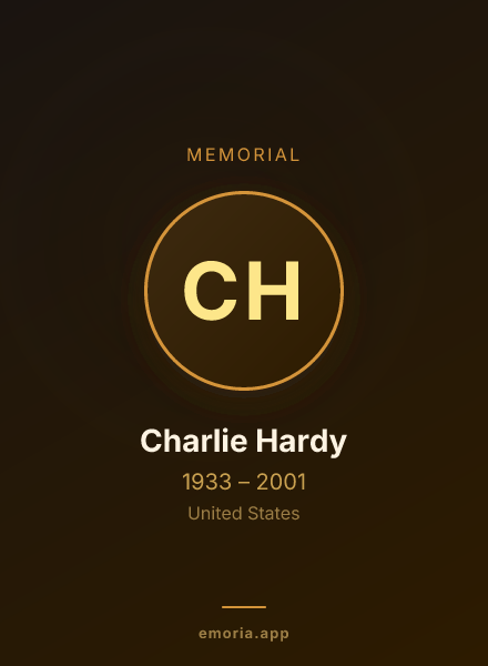 Memorial portrait of Charlie Hardy