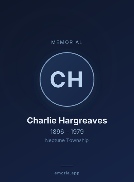 Memorial portrait of Charlie Hargreaves