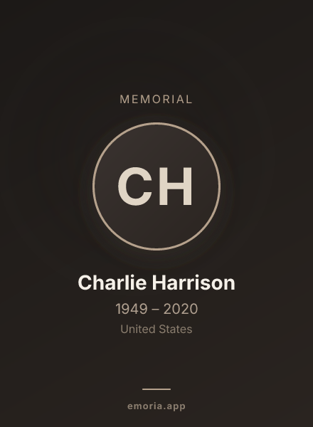 Memorial portrait of Charlie Harrison