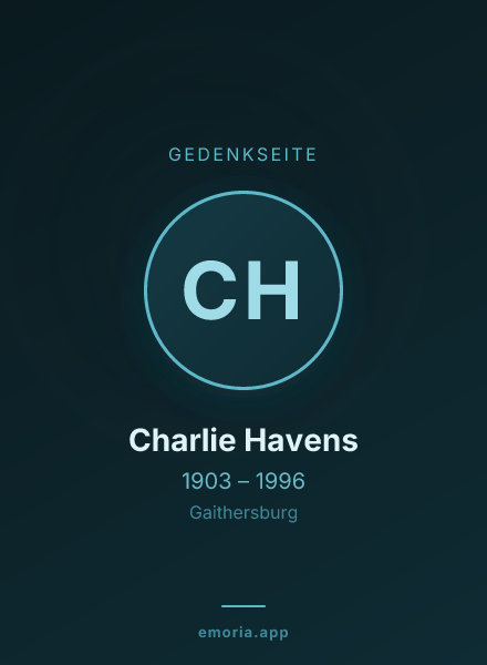 Gedenkportrait von Charlie Havens