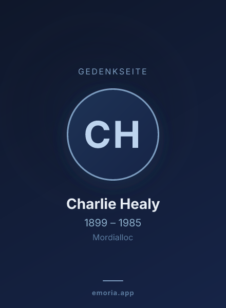 Gedenkportrait von Charlie Healy
