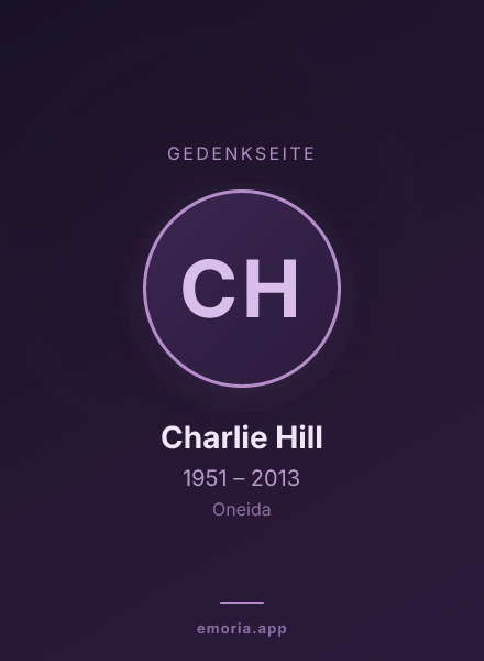 Gedenkportrait von Charlie Hill