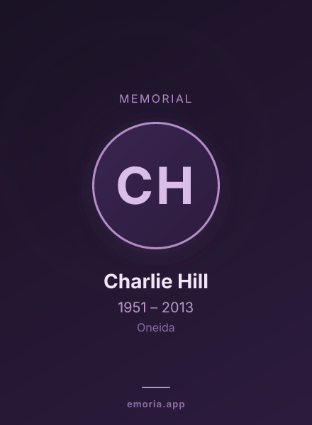 Memorial portrait of Charlie Hill