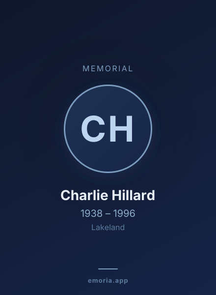 Memorial portrait of Charlie Hillard
