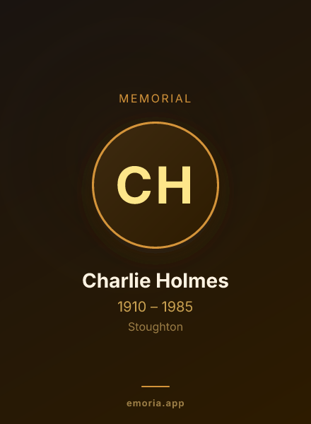 Memorial portrait of Charlie Holmes